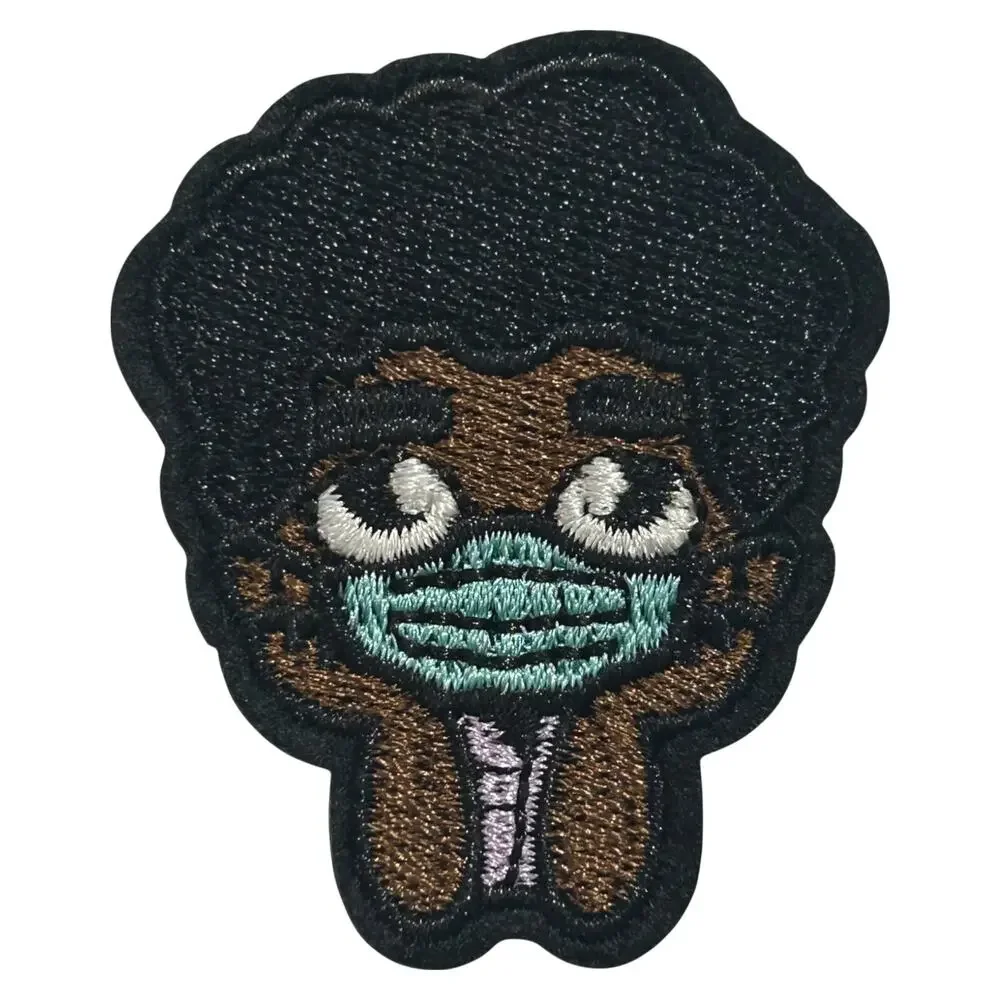 Little Boy with Mask Iron On Patch